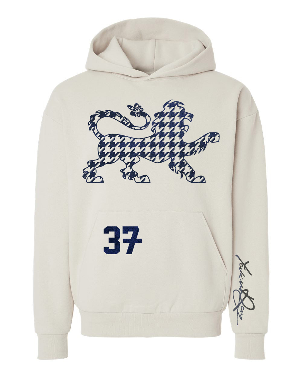 YakuRay Houndstooth Hoodie Fabric Embellished